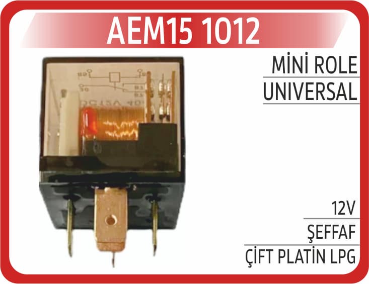 MİNİ ROLE 12V ŞEFFAF ÇİFT PLATİN LPG