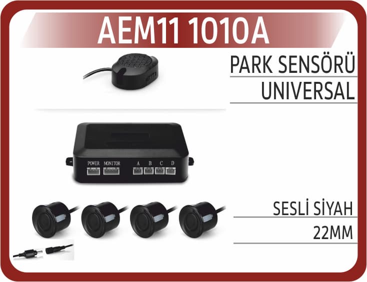 PARK SENSÖRÜ SESLİ SİYAH 22MM