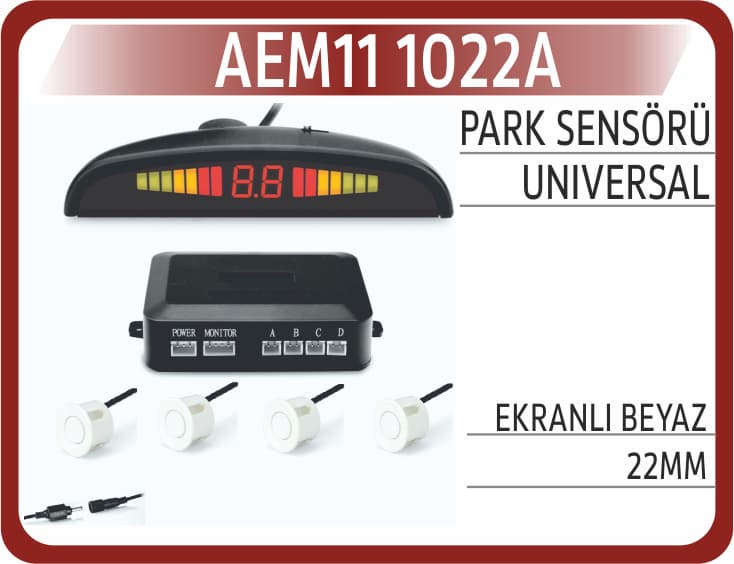 PARK SENSÖRÜ EKRANLI BEYAZ 22MM