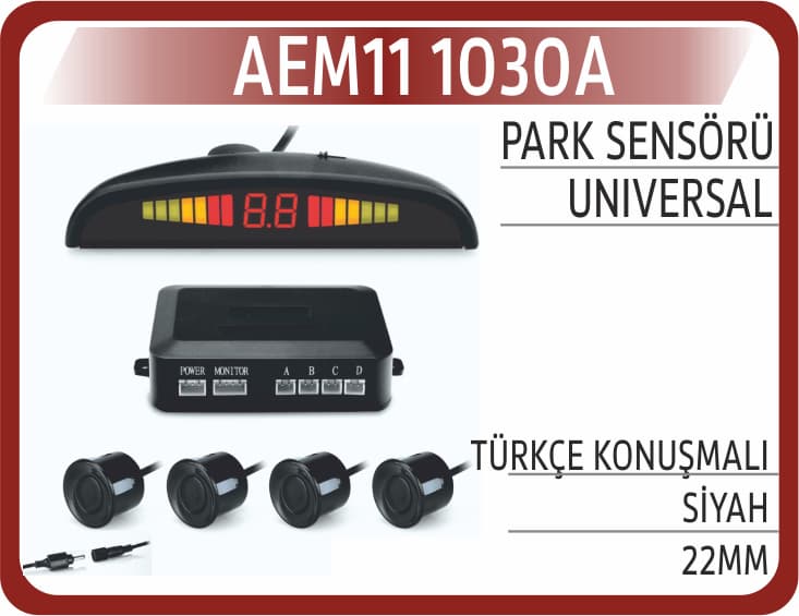 PARK SENSÖRÜ TÜRKÇE KONUŞMALI SİYAH 22mm