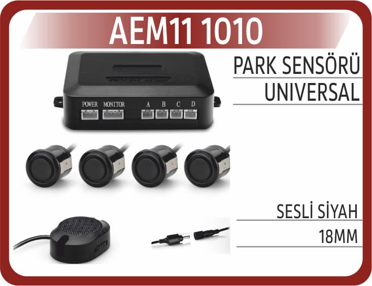 PARK SENSÖRÜ SESLİ SİYAH 18MM