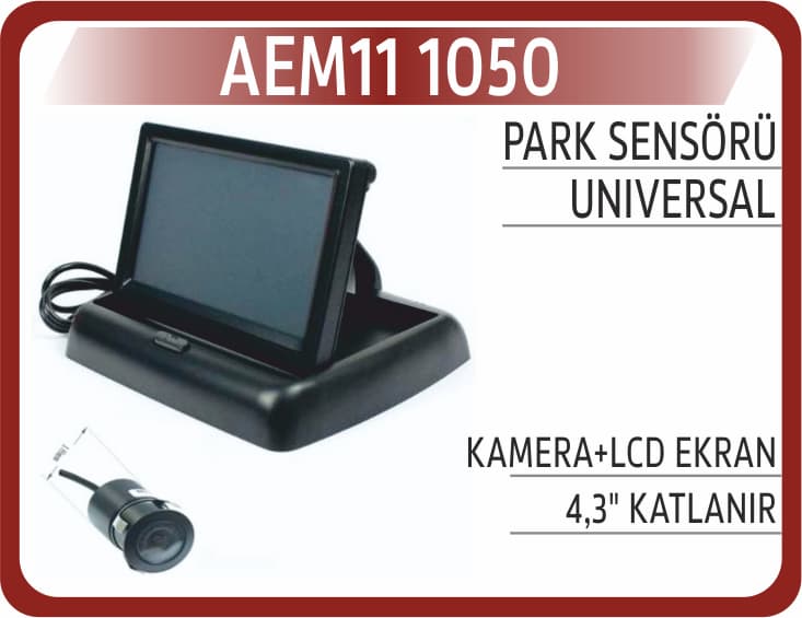 PARK SENSÖRÜ KAMERA+LCD EKRAN 4,3" KATLANIR