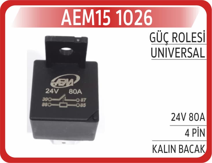 GÜÇ ROLESİ 24V 80A 4 PİN KALIN BACAK