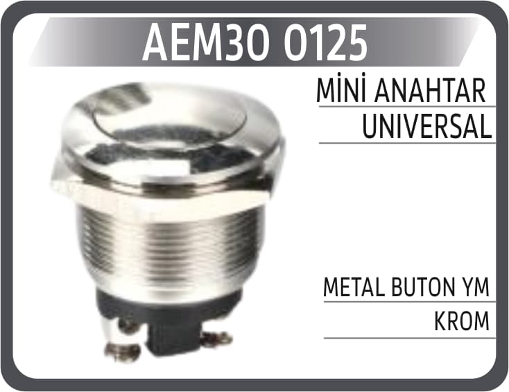 MİNİ ANAHTAR UNIVERSAL METAL BUTON YM KROM