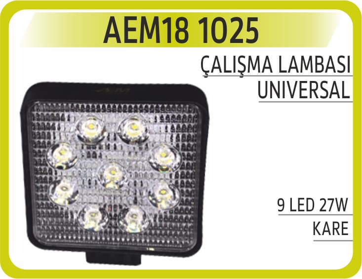 ÇALIŞMA LAMBASI 9 LED 27W KARE