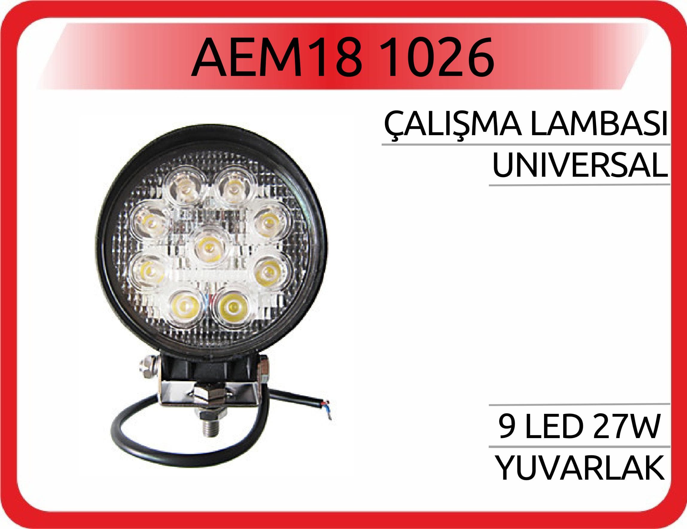 ÇALIŞMA LAMBASI 9 LED 27W YUVARLAK