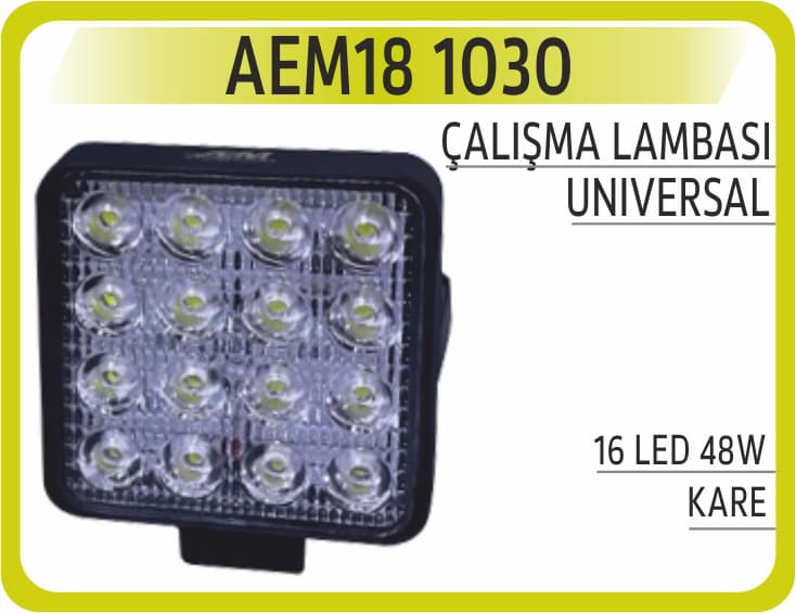 ÇALIŞMA LAMBASI 16 LED KARE 48W