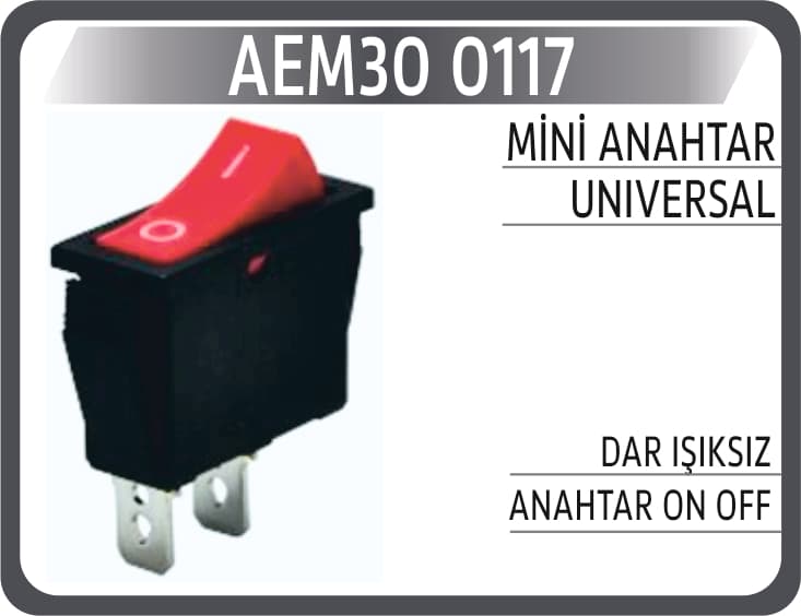 MİNİ ANAHTAR UNIVERSAL DAR IŞIKSIZ ANAHTAR ON OFF