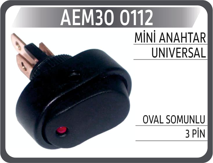 MİNİ ANAHTAR UNIVERSAL OVAL SOMUNLU 3 PİN