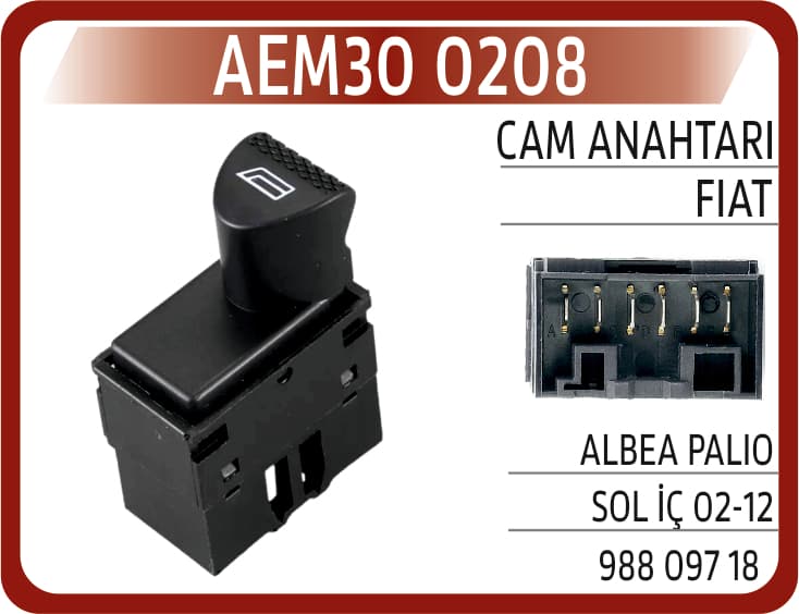 CAM ANAHTARI FIAT ALBEA PALIO SOL İÇ 02-12