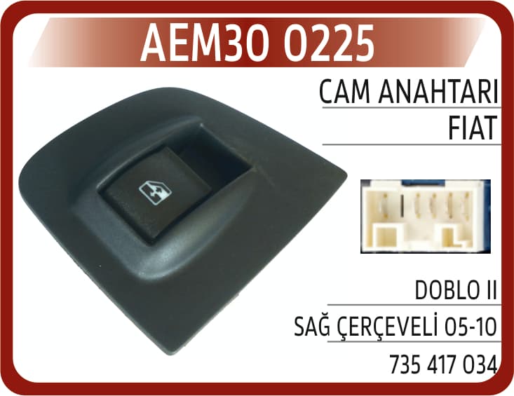 CAM ANAHTARI FIAT DOBLO II SAĞ ÇERÇEVELİ 05-10