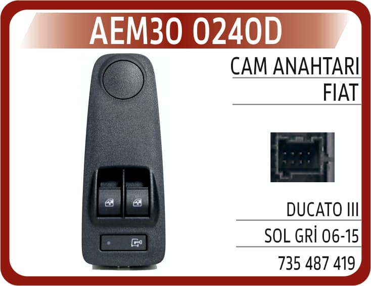 CAM ANAHTARI FIAT DUCATO III SOL GRİ 06-15