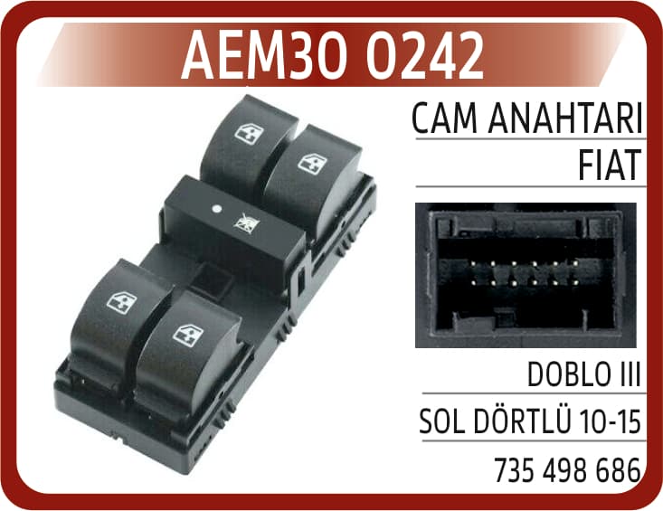 CAM ANAHTARI FIAT DOBLO III SOL DÖRTLÜ 10-15