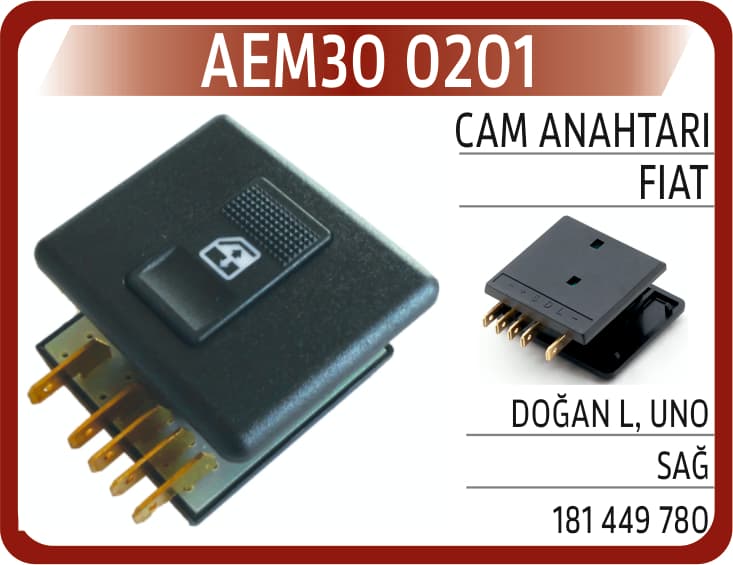 CAM ANAHTARI FIAT DOĞAN L-UNO SAĞ 89-93