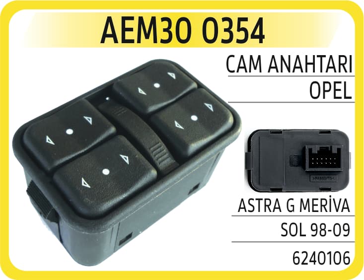 CAM ANAHTARI OPEL ASTRA G MERİVA SOL 98-09