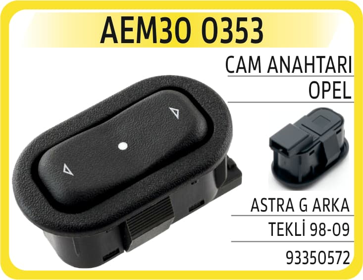 CAM ANAHTARI OPEL ASTRA G ARKA SAĞ 98-09