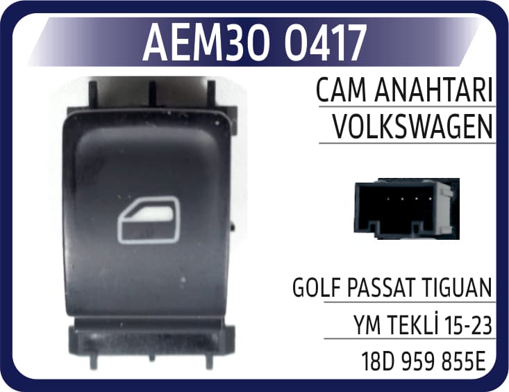 CAM ANAHTARI VW GOLF PASSAT TIGUAN YM SAĞ 15-23