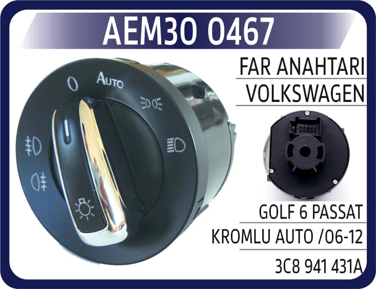 FAR ANAHTARI VW GOLF 6 PASSAT KROMLU AUTO /06-12