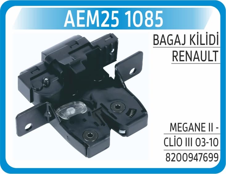 BAGAJ KİLİDİ MEGANE II - CLİO III 03-10